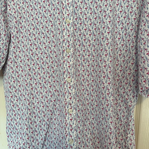 Jos A Bank 1905 Men’s Short Sleeve Button Down Shirt Flamingo Print Size XL - Picture 4 of 9